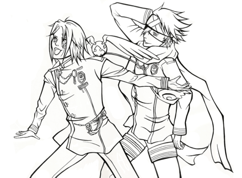 Allen Walker And Lavi Coloring Page